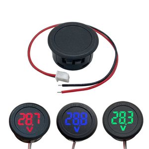 DC 4-100V LED Digital Display Round Two-Wire Voltmeter Car Voltage Current Meter Volt Detector Tester Monitor Pane