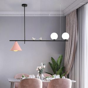Pendant Lamps Nordic Minimalist Dining Room Chandelier Modern Personality Table Bar Creative Living Bedroom Study Art Glass