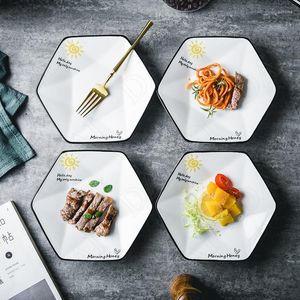 Plates White Ceramics Tableware Plate Dinner Dishes El Restaurant Porcelain Serving Tray Home Coffee Table Kitchen Trays
