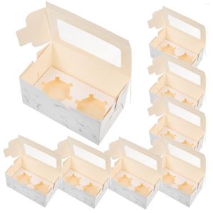 Gift Wrap 10Pcs Multi-function Daily Use Compact Box Cake Boxes Cupcake Case For Packing Bakery