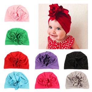 Accessori per capelli 2023 Fashion Flower Baby Hat Born Elastic Turban Hats For Girls 10 colori Cotton Infant Beanie Cap 1 PCS