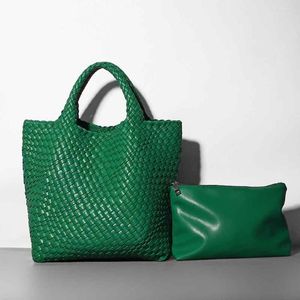 Bolsas de noite MS Moda Knited Knited Leather Bucket Mulheres designer de luxo de luxo