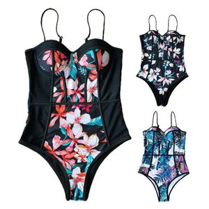 Women's Swimwear One Piece Plus Size Women Black Halter Monokini Swimsuit Push Up Bathing Suit Sexy 2023 Cut Out High Waist Bodysuit