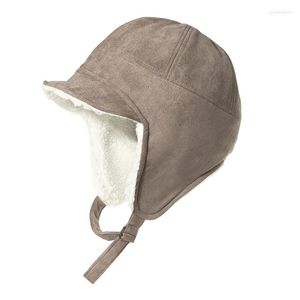 Boinas de boinas e outono e inverno Ciclismo resistente ao vento resistente a frio Casmere Double Bly Outdoor Fleece Hat Protection Cap de esqui quente