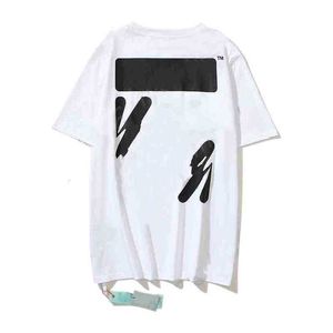 OFS Luxury T-shirt Off Men's s Trendy St High Street Women's and Graffiti Square Arrow Short Sleeve Loose European Oversize LTJW