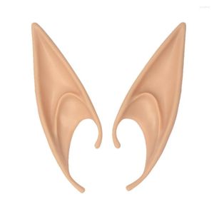 뒤쪽 귀걸이 2pcs elf ears 거짓 소프트 뾰족한 천사 요정 의상 할로윈 파티 코스프레 B88을위한 선물