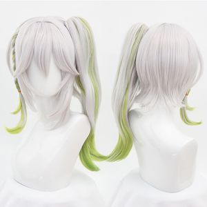 Genshin Impact Sumeru Nahida Costume Accessories Cosplay Wig Synthetic Hair for Halloween Party Play Role Hair Cap