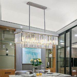 Ljuskronor modern lyx samtida LED Clear Crystal ljuskronans belysning som hänger för villa matsal och El Decor Light