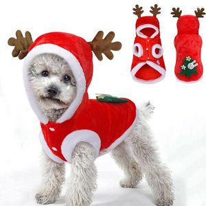 Vestuário para cães roupas de animal de estimação para cães pequenos gatos santa elk figurming kitten filhote de cachorro chihuahua jaqueta