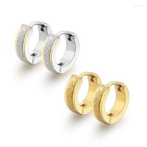 أقراط Hoop 1Pair Fashion Men's Ear Plugs Creoles Stainless Steel 4mmx14mm Punk Gunder Jewelry Anti-allgergic