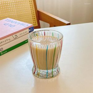 Wine Glasses CuteLife Ins Color Transparent Glass Cup Drinking Tea Cocktail S Kitchen Accessories Dessert Milk Iced Coffee