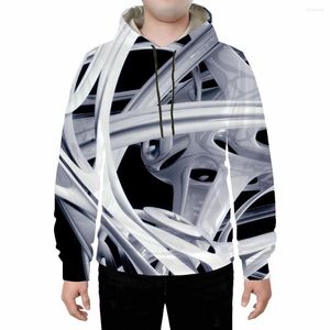 Mäns hoodies Europa och USA plus storlek 2023 Geometriskt mönster 3D -tryckning Digital huva män en generation.