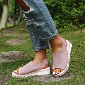 Sandalen Damen Sommermode Damen 2023 Wedges Schuhe für Flip Flop Flache Plattform