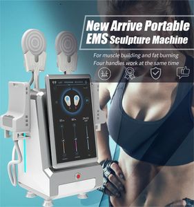 4 handles ESLIM Sclupt Muscle Stimulator Slimming Machine Body Shaping fat removal EMS HIEMT 1~14 Teslas Fat Burning Lift Hips Fat Reduce Circslim for slaon equipment