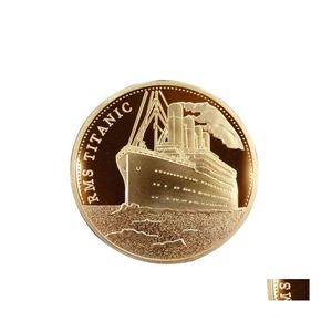 Other Arts And Crafts Us Gold Plated Coin Titanic Ship Collectible Coins Incident Art Collection Medal Commemorative Souvenir For Ho Dhn03