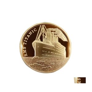 Altre arti e mestieri Us Moneta placcata in oro Titanic Monete da collezione Monete da collezione Incident Art Collection Medaglia commemorativa Souvenir per Ho Dhn03