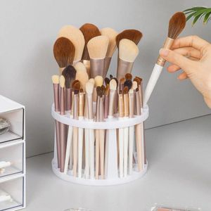 Förvaringslådor 52 hål makeup borste hållare runda arrangör multifunktion rack målning stand för kosmetika torkning penna skrivbord