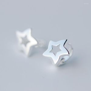 Hoop Earrings Real. 925-Sterling-Silver Open Star Huggie Sterling Silver Jewelry 11mm 12mm GTLE1047