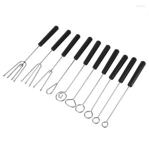 Bakeware Tools 10st DIY Bakningstillbehör Rostfritt stål Choklad Dipping Fork Set