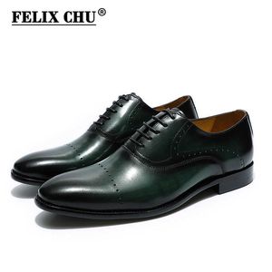 Scarpe eleganti da uomo che vestono scarpe da uomo brogue Oxford di lusso con tacco stringato in pelle