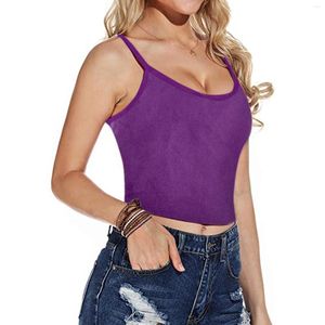 Kvinnors tankar Silk Camisole Kvinnor Summer Fashion Casual All-Solid Color T-shirt Tight Sexy Vest Bride To Be Tops For
