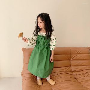 Clothing Sets 2023 Korea Style Girls Boys 2 Pcs Set Shirt Dress Spring Cotton Kids Suit 2-8 Years PW723