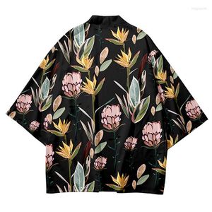 Ethnic Clothing 3 To 14 Years Kids Kimono Yukata Black Green Floral Boys/girls Cardigan Haori Harajuku Japanese Shirt Children Clothes