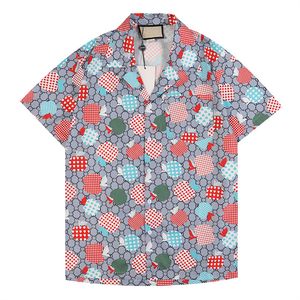 23ss LUXURY Designer Shirts Men's Fashion Tiger Letter V silk bowling shirt Casual Shirts Men Slim Fit Short Sleeve Dress M-3XL 7777