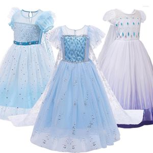 Flickaklänningar Halloween Party Snow Chidlren Costumes 4-10 år Girls Cosplay Princess Dress Kids Birthday Up