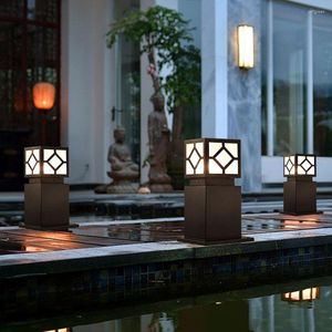 Solar Garden Pelar Light Outdoor Patio Lawn Post Waterproof Landscape Villa Courtyard Pathway Pollard Lights