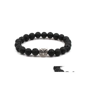 Braccialetti di fascino alla moda bracciale per gufo per uomini donne da 8mm yoga perline fatte a mano in perline di pietre naturali gioielli dhs m487a drop de dh3wi