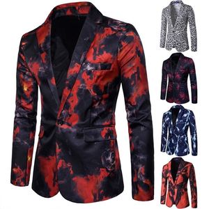 Men's Suits & Blazers Mens Suit Fashion Luxury 10 Colors Color Painting Groom Wedding For Men Slim Casual Male Business Plus Size