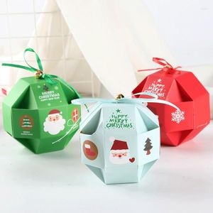 Christmas Decorations Candy Gift Bags With Ropes Paper Xmas Cookie Bag Merry Guests Packaging Boxes Sweets Box Party Decor