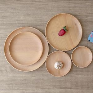 Flatvaruuppsättningar Fir Wood Western Rishes Round Steak Domestic Shallow Flat Dish Wholesale Customization Nrowers Set