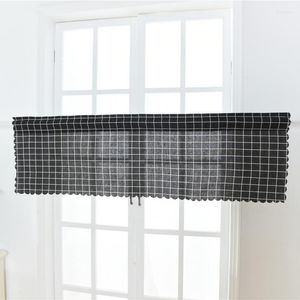 Curtain Short Sheer Flat Window Pastoral Style Plaid Washable Curtains Panels Kitchen Balcony Home Decoration