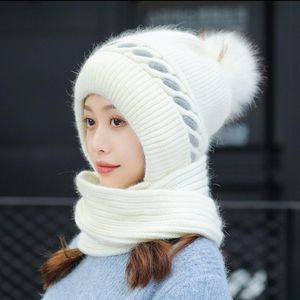 Boinas de chapéu de malha de chapéu de malha de lã de lã de lã para mulheres mais espessando para manter o inverno e setberet de outono quente
