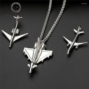 Pendant Necklaces Punk Men's Fashion Airplane Male Custom Stainless Steel Long Chain Aircraft Necklace Women Jewelry Gift Drop