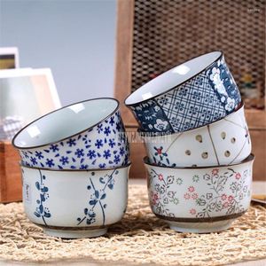Bowls 10PCS/Set Korean Classic Style 4.25-inch Ceramic Rice Bowl Hand Painting Health Simple Household Noodle Soup Cooked