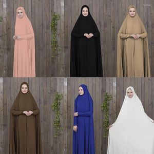 Abbigliamento etnico Fibra di latte Donna Indumento di preghiera Abaya Per la moda musulmana Islam Jilbab Khimar Abito Hijab Jilbeb Lungo