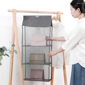 Storage Boxes 2/3/4Layers Handbag Hanging Organizer For Door Wardrobe Wall Clear Sundry Dustproof Bag High Quality Home Accessories