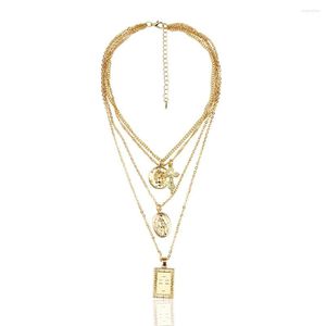 Choker Lepenn Arrival Jewelry Fashion Statement Gold Silver Plated Coin Cross Pendant Multi Layer Necklace For Women