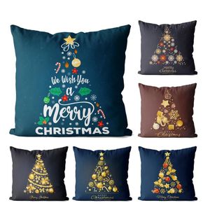 Pillow /Decorative Christmas Tree Pattern Velvet Square Cover Used For Sofa Living Room Office Party Car