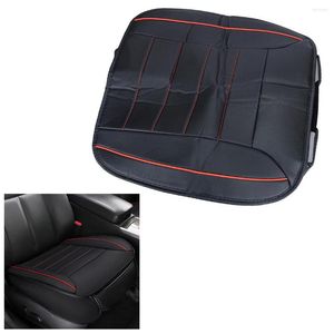 Autositzbezüge Universal Full Surround Cover Pad Stuhl Atmungsaktive Schutzmatte Kissen PU-Leder Schwarz mit roter Linie