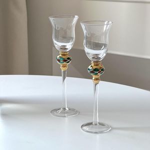 Vinglas med retro handmålad metallstil Hushållens bägge mini medeltida champagne glas romantik cup el bar bröllop dryck ware