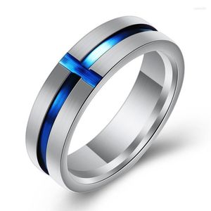 Cluster Rings 2023 Sale Fine Jewelry Fit Women And Men Crystal From Austrian Titanium Steel Middle Blue Couple Ring For Party