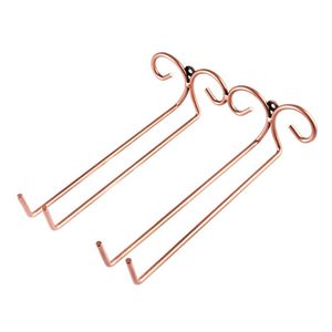 Storage Bags 2PCS Bronze Stainless Steel Glass Rack Holder Wall-Mounted Hanger For Bar HomeStorage