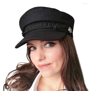 Berets Fashion Solid Sysor военная шляпа осень и зимние винтажные шерстя