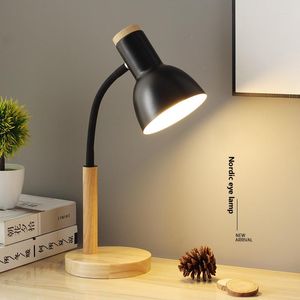 Table Lamps Nordic Style Reading Lamp For Students LED College Dormitory Eye Protection Study Bedroom Bedside Household E