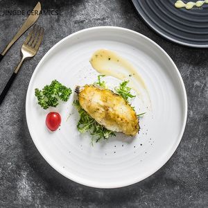 Placas 1pc Nórdica de cor de cerâmica sólida Cerâmica prato de bolo de bolo ocidental Servindo bandeja de mesa de cozinha de restaurante