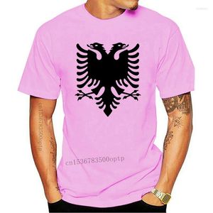 Herr t -skjortor märke 2023 Summer Men Short Sleeve Cool Casual Albania - Fotl Ringer Albanian Flag Tee Shirt Logo